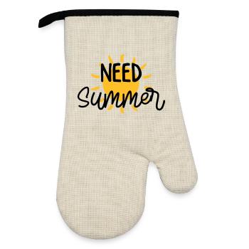 Need Summer / Sonne / Eté / Holidays / Sun / Beach - Oven glove with rubber coating - linen/black  - Front