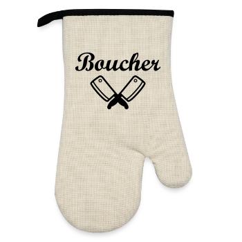 Boucher - Gant de cuisine avec revêtement en caoutchouc - lin/noir  - Devant