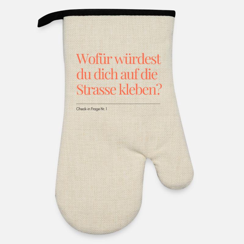 Check-in Question No. 1 - Oven glove with rubber coating - linen/black 