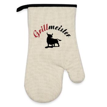 Grill Master - Oven glove with rubber coating - linen/black  - Front