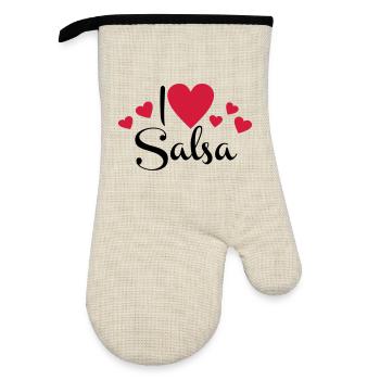 2541614 113586423 salsa - Gant de cuisine avec revêtement en caoutchouc - lin/noir  - Devant