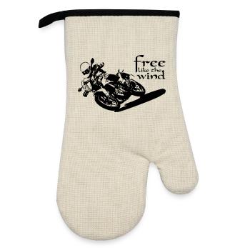 Biker Free - Oven glove with rubber coating - linen/black  - Front
