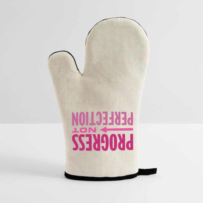 Le progrès, pas la perfection Le progrès compte Gant de cuisine avec revêtement en caoutchouc