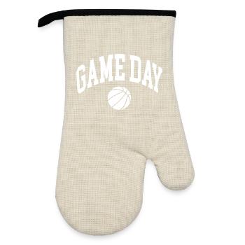 Fan de basket le jour du match - Gant de cuisine avec revêtement en caoutchouc - lin/noir  - Devant