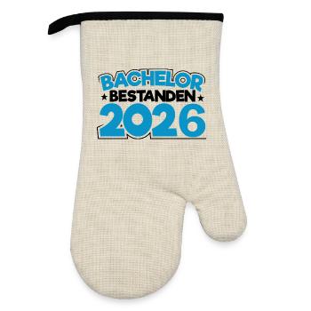Bachelor 2026 Graduation Graduation - Oven glove with rubber coating - linen/black  - Front