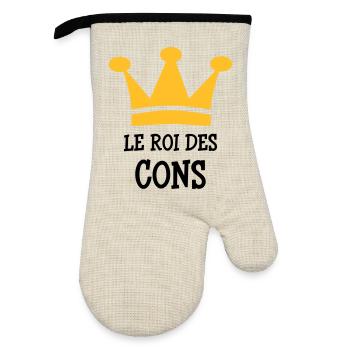 Le Roi des Cons - Gant de cuisine avec revêtement en caoutchouc - lin/noir  - Devant
