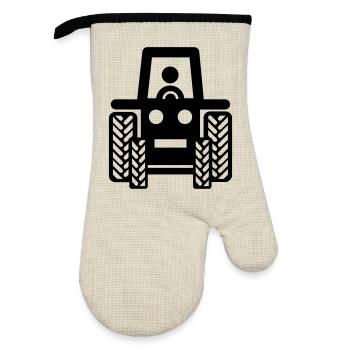 tractor - Oven glove with rubber coating - linen/black  - Front