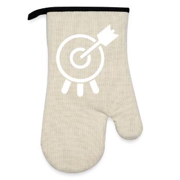 Bogenschießen - Ofenhandschuh mit Gummibeschichtung - Leinen/Schwarz  - Vorne