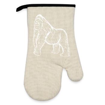 gorilla - Oven glove with rubber coating - linen/black  - Front