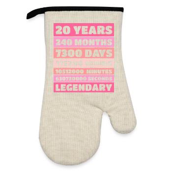 20 Years Legendary - Anniversary, Anniversary, Company - Oven glove with rubber coating - linen/black  - Front