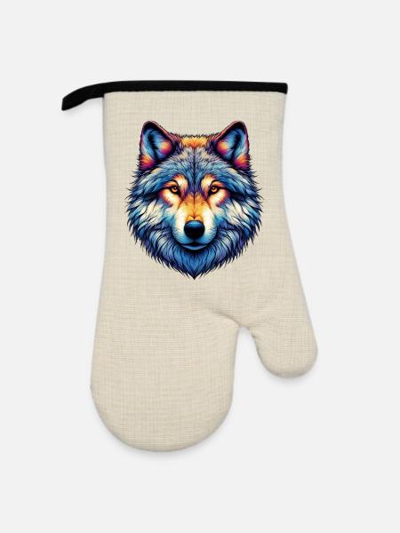 Wolf - Ofenhandschuh mit Gummibeschichtung - Leinen/Schwarz
