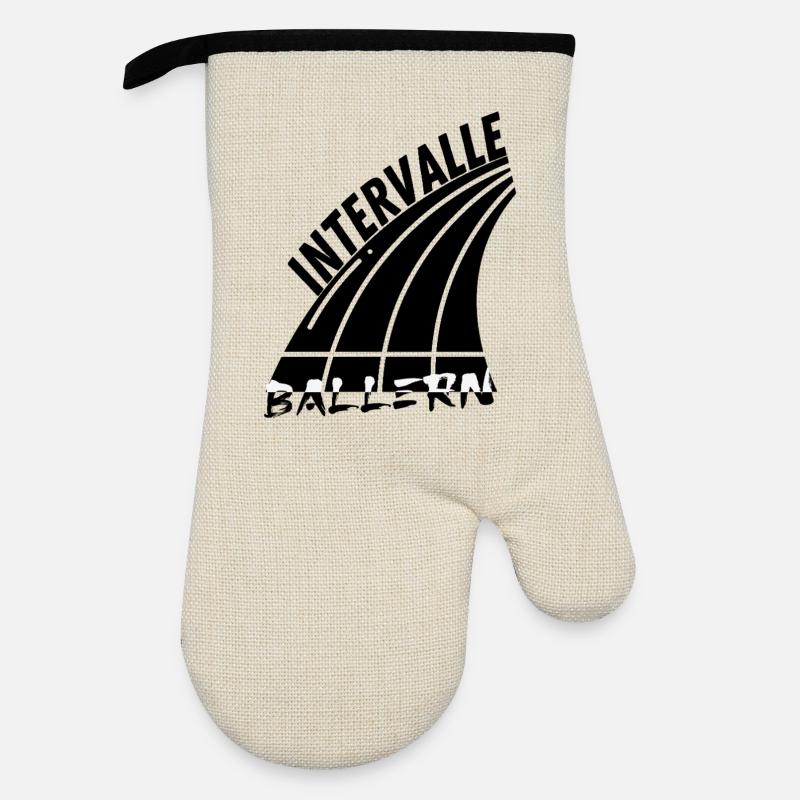 Speed without limits. Intervals make you fast - Oven glove with rubber coating - linen/black