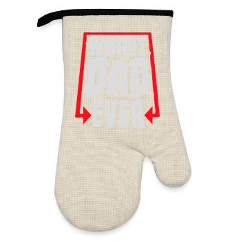 Worst Dad Ever Funny Sarcastic Father's Day Dad - Oven glove with rubber coating - linen/black  - Front