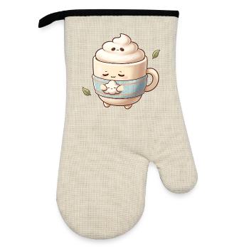 Tasse à café Nuage Douillet - Gant de cuisine avec revêtement en caoutchouc - lin/noir  - Devant