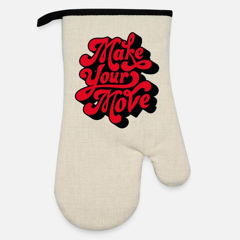 Make Your Love Retro Script - Ofenhandschuh mit Gummibeschichtung - Leinen/Schwarz 