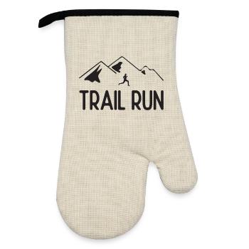Trailrun - Ofenhandschuh mit Gummibeschichtung - Leinen/Schwarz  - Vorne