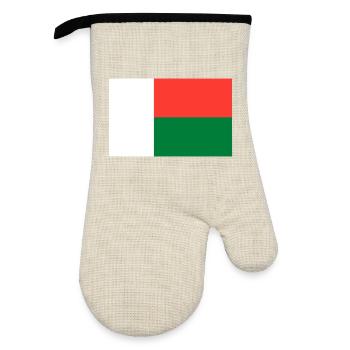 Drapeau de Madagascar - Gant de cuisine avec revêtement en caoutchouc - lin/noir  - Devant