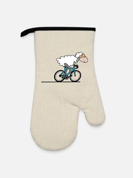 Rennrad Radfahren - Ofenhandschuh mit Gummibeschichtung - Leinen/Schwarz