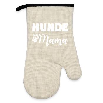Chien amoureux Maman Motif - Gant de cuisine avec revêtement en caoutchouc - lin/noir  - Devant