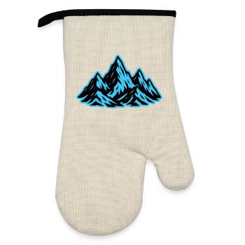 Mountains Summit Icon - Oven glove with rubber coating - linen/black  - Front