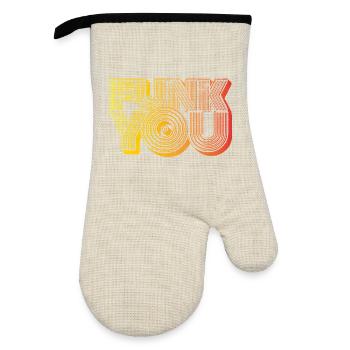 Funk You - Ofenhandschuh mit Gummibeschichtung - Leinen/Schwarz  - Vorne