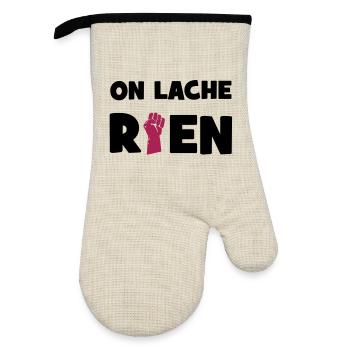We loose nothing! - Oven glove with rubber coating - linen/black  - Front