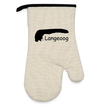 Langeoog - Gant de cuisine avec revêtement en caoutchouc - lin/noir  - Devant