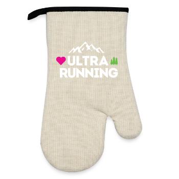 Ultra Running – My Love - Oven glove with rubber coating - linen/black  - Front