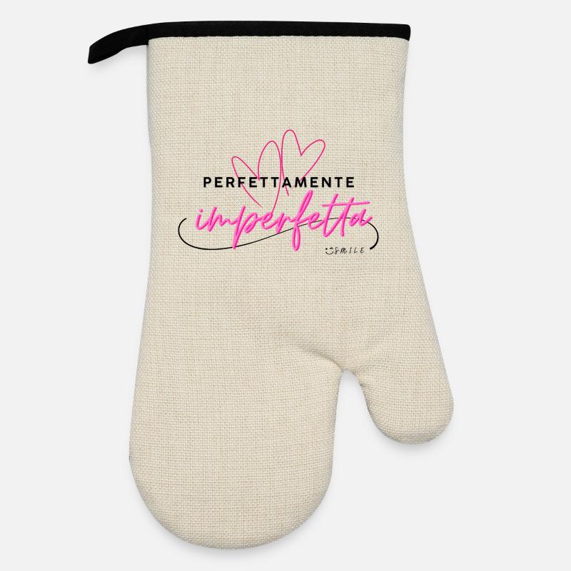 Perfettamente_Imperfetta - Oven glove with rubber coating - linen/black