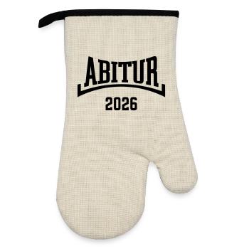 Abitur 2026 (Abiturient / Abi 26 / Konkav / B) - Gant de cuisine avec revêtement en caoutchouc - lin/noir  - Devant
