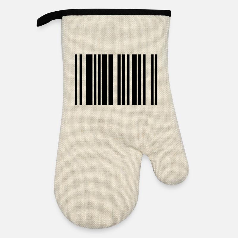 barcode - Oven glove with rubber coating - linen/black 