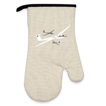 Sailing gear ...- - Oven glove with rubber coating - linen/black  - Front