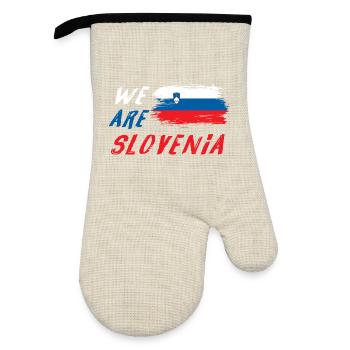 Nous sommes la Slovénie - Gant de cuisine avec revêtement en caoutchouc - lin/noir  - Devant