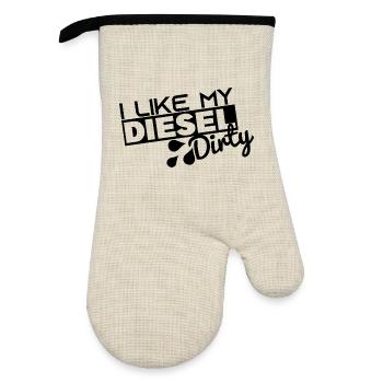J’aime mon diesel sale - drôle de voiture diesel sale - Gant de cuisine avec revêtement en caoutchouc - lin/noir  - Devant