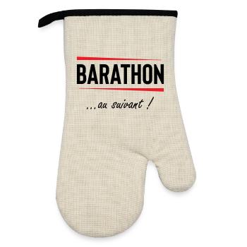 Barathon au suivant ! Alcool  - Gant de cuisine avec revêtement en caoutchouc - lin/noir  - Devant