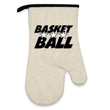 Basket Ball / Basketball / Basktet-Ball / Sport - Gant de cuisine avec revêtement en caoutchouc - lin/noir  - Devant