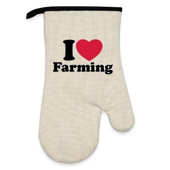 I love farming - Gant de cuisine avec revêtement en caoutchouc - lin/noir  - Devant