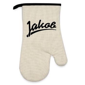 jakob | Jakob - Gant de cuisine avec revêtement en caoutchouc - lin/noir  - Devant