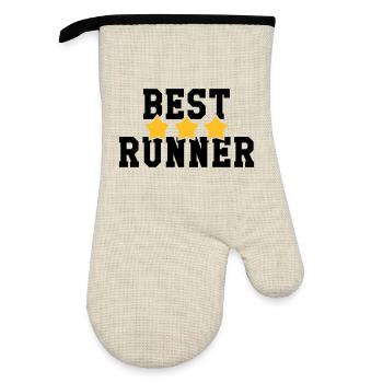Course à Pied / Running / Jogging / Coureur - Gant de cuisine avec revêtement en caoutchouc - lin/noir  - Devant
