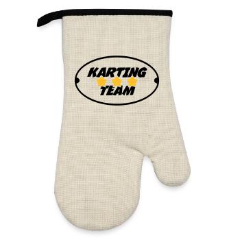 Karting / Kart / Go-Kart / Sport / Driver - Oven glove with rubber coating - linen/black  - Front
