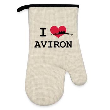 I Love Aviron - Gant de cuisine avec revêtement en caoutchouc - lin/noir  - Devant