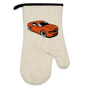 Voiture de sport camaro - Gant de cuisine avec revêtement en caoutchouc - lin/noir  - Devant