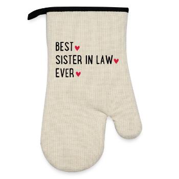 Best sister in law - Oven glove with rubber coating - linen/black  - Front