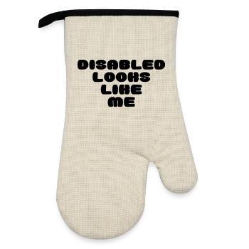 Une personne handicapée ressemble à ça * - Gant de cuisine avec revêtement en caoutchouc - lin/noir  - Devant