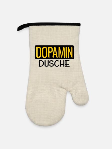 DOPAMIN DUSCHE GEHIRN - Ofenhandschuh mit Gummibeschichtung - Leinen/Schwarz