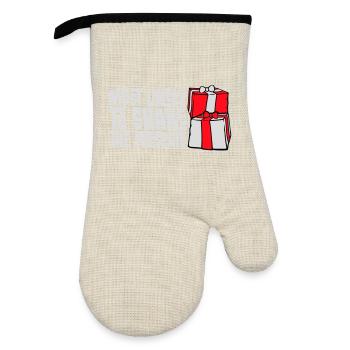 Most Likely to Shake the Presents Christmas Fun - Oven glove with rubber coating - linen/black  - Front