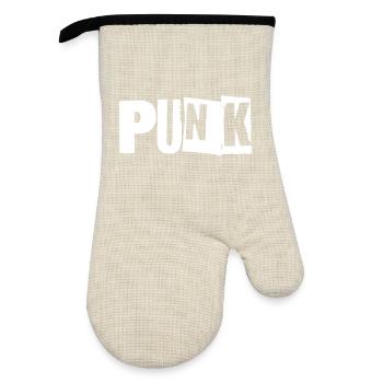 Logo de la musique punk - Gant de cuisine avec revêtement en caoutchouc - lin/noir  - Devant