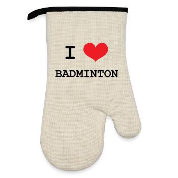 Badminton - Sport - Racket - Oven glove with rubber coating - linen/black  - Front