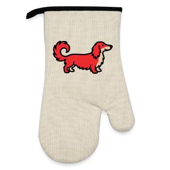 Irish Setter Retriever Red - Oven glove with rubber coating - linen/black  - Front