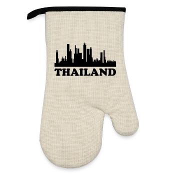 Skyline de Thaïlande - Gant de cuisine avec revêtement en caoutchouc - lin/noir  - Devant